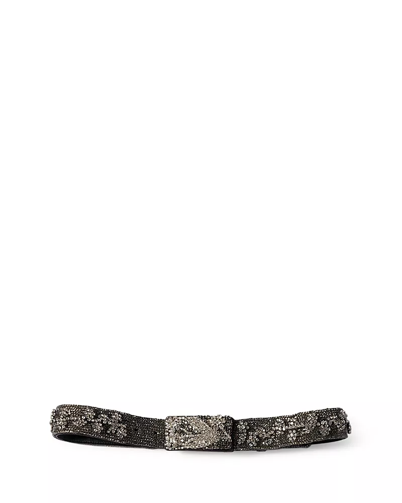 Miu Miu Embroidered Duchesse and Leather Belt