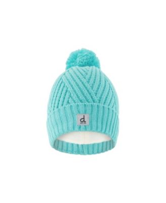  Girls' Winter Chevron Fleece-Lined Pompom Knit Hat - Little Kid, Big Kid