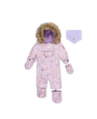 Girls' Play Cat Faux Fur Hood Car Seat One Piece Snowsuit - Baby