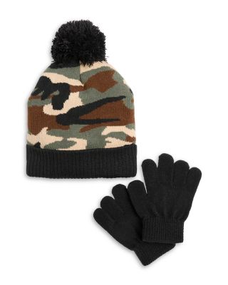 Boys' Camo Jacquard Knit Hat & Magic Gloves Set - Little Kid, Big Kid