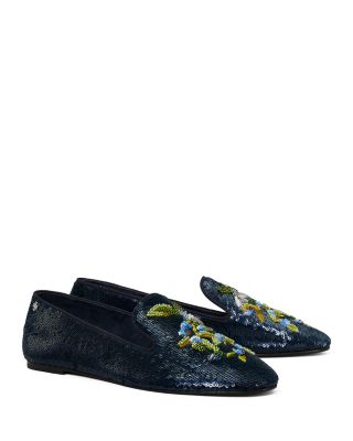 Women's Sequined Smoking Slippers