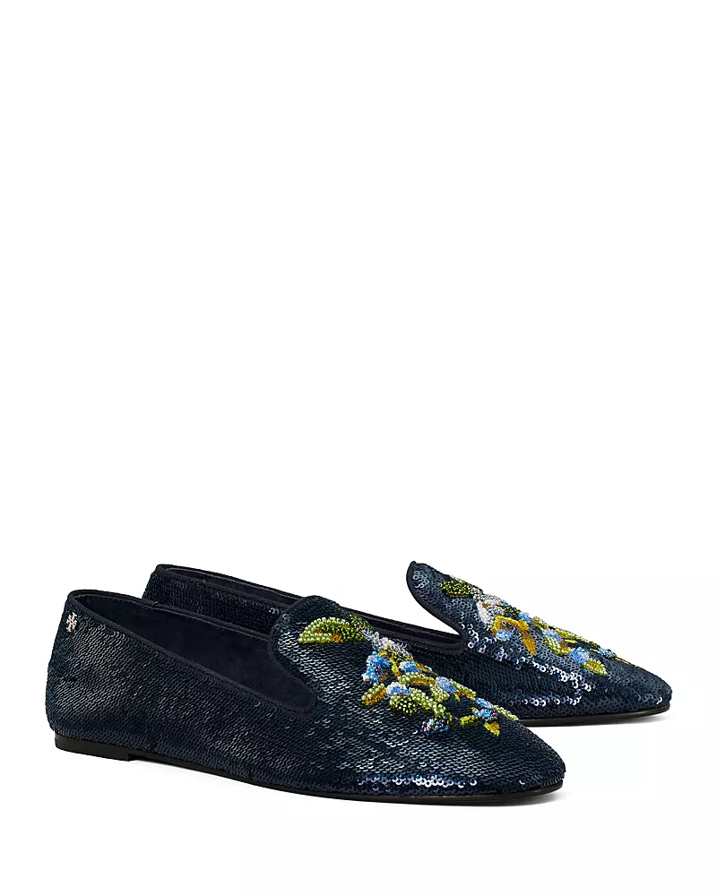 Tory Burch Women's Sequined Smoking Slippers