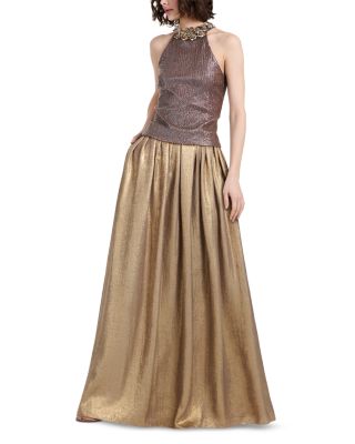 Paillette Flower Halter Top