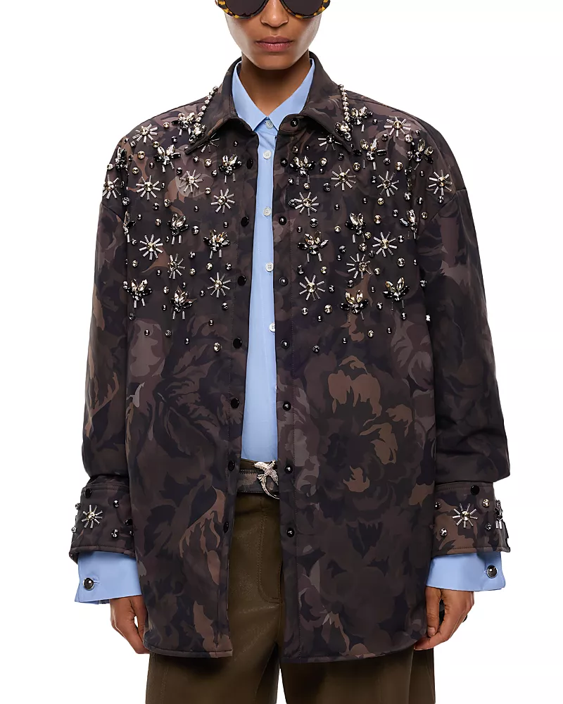 Pinko Barengo Technical Canvas Embellished Overshirt