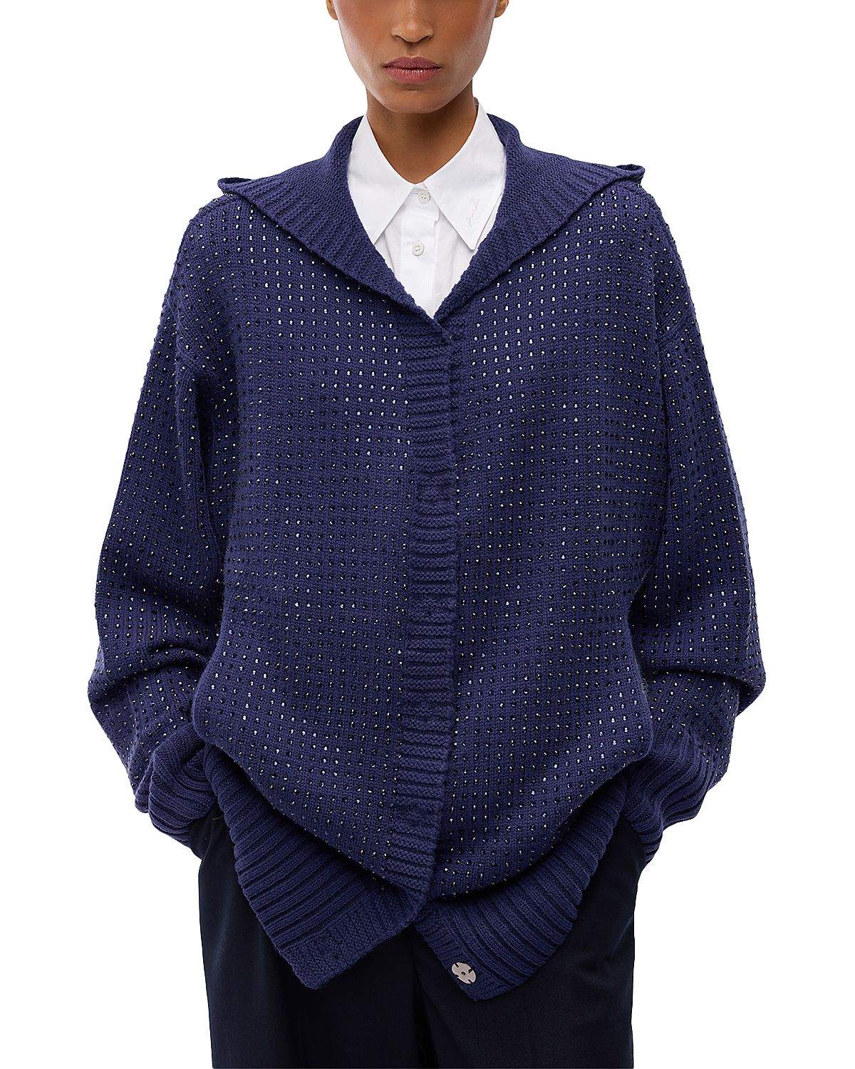 Pinko Seicento Embellished Hooded Cardigan