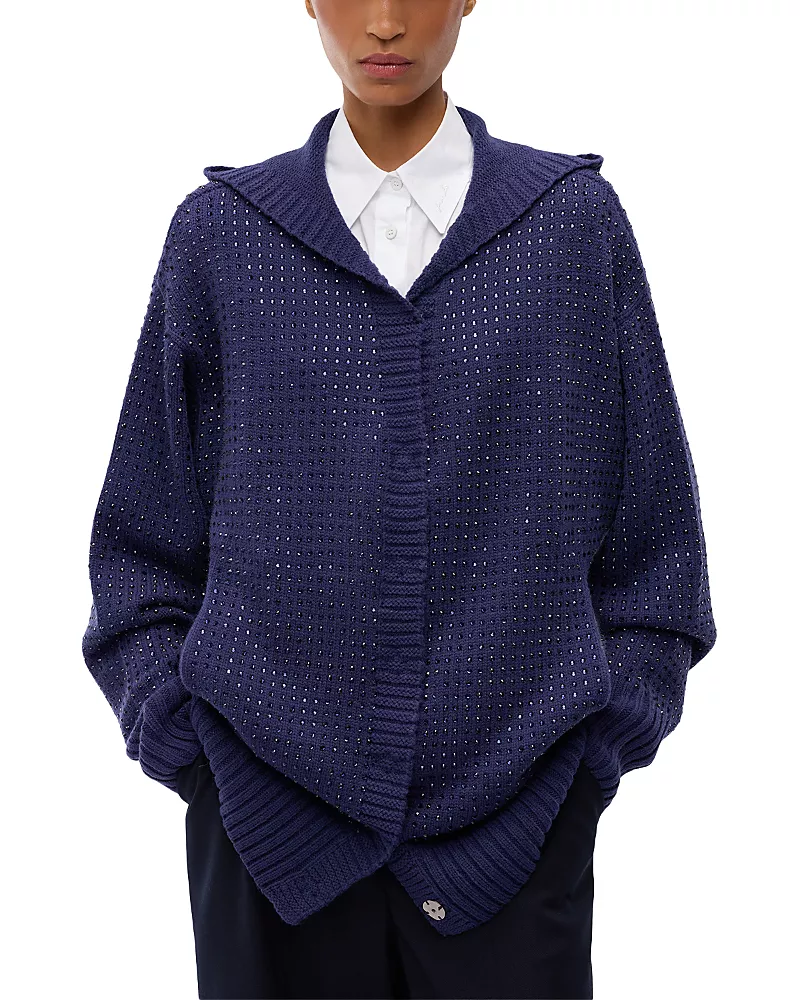 Pinko Seicento Embellished Hooded Cardigan