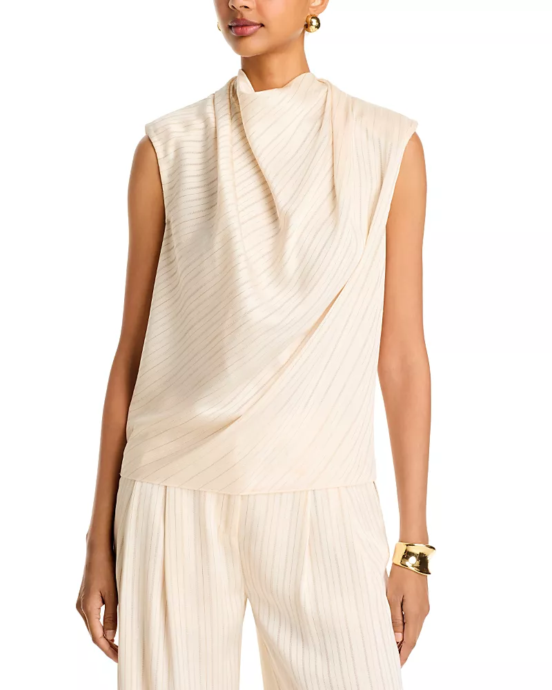 Ramy Brook Holly Mock Neck Striped Top