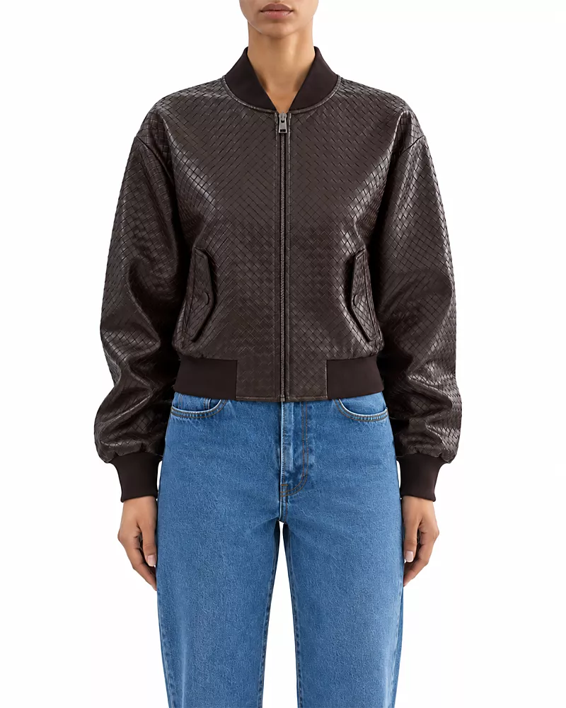 Lamarque Yulia Faux Leather Bomber Jacket