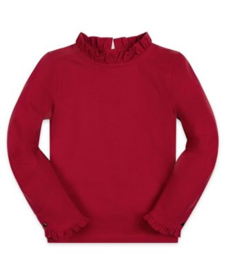 Girls' Organic Ruffle Trim Knit Top - Baby, Little Kid, Big Kid