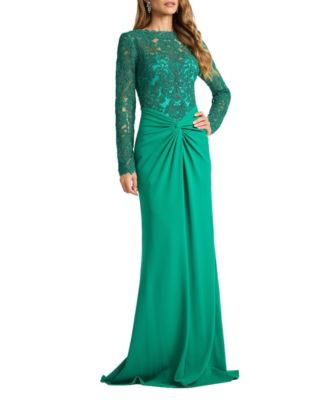  Lysandra Embroidered Crepe Gown