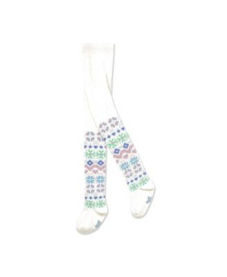 Girls' Fair Isle Ribbed Waistband Stretch Fit Tights - Little Kid, Big Kid