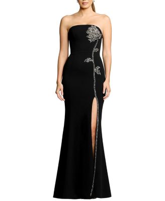  Dion Strapless Embellished Crepe Mermaid Gown