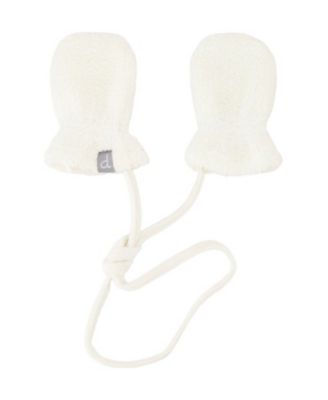  Unisex Plush Fleece Soft Lined Attached String Mittens - Baby