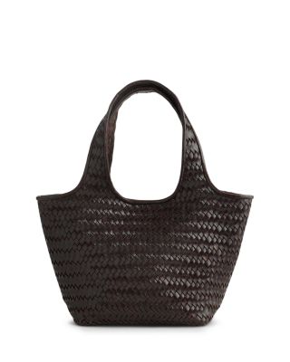 Ellis Small Woven Leather Shopper Tote