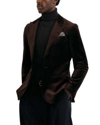 Apsara Cotton Blend Peak Lapel Velvet Blazer