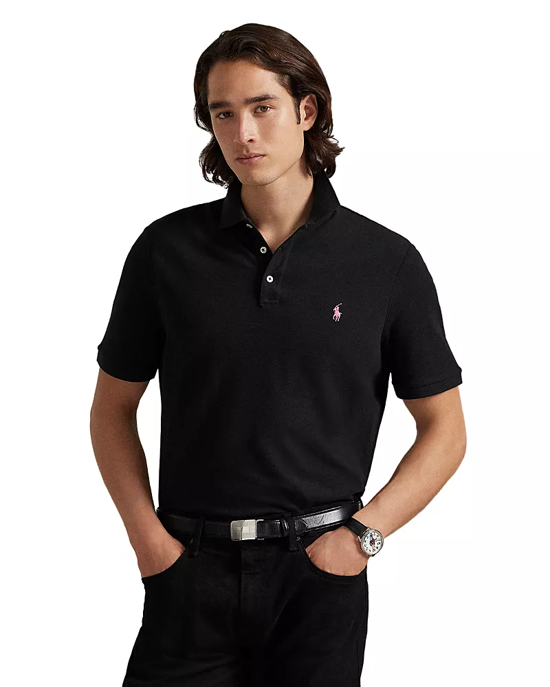 Polo Ralph Lauren Cotton Stretch Mesh Pink Pony Classic Fit Polo Shirt