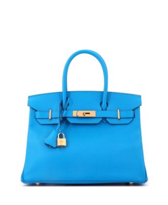 Birkin 30 Handbag Blue Epsom with Gold Hardware