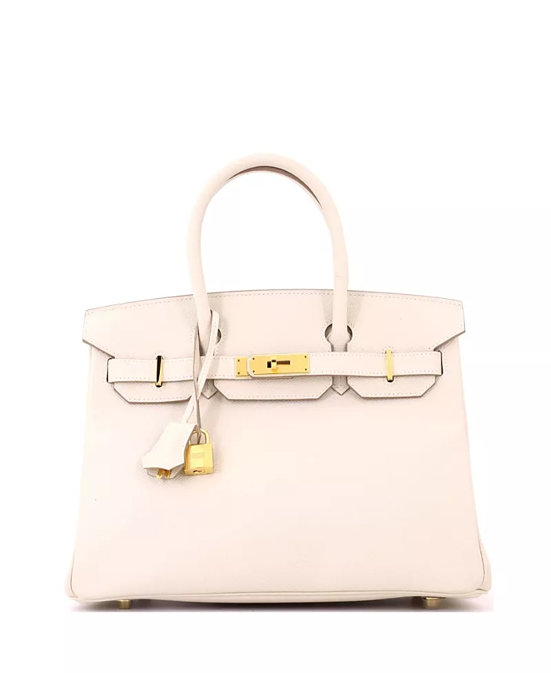 Pre-Owned HERMES Birkin 30 Handbag Light Epsom with Gold Hardware