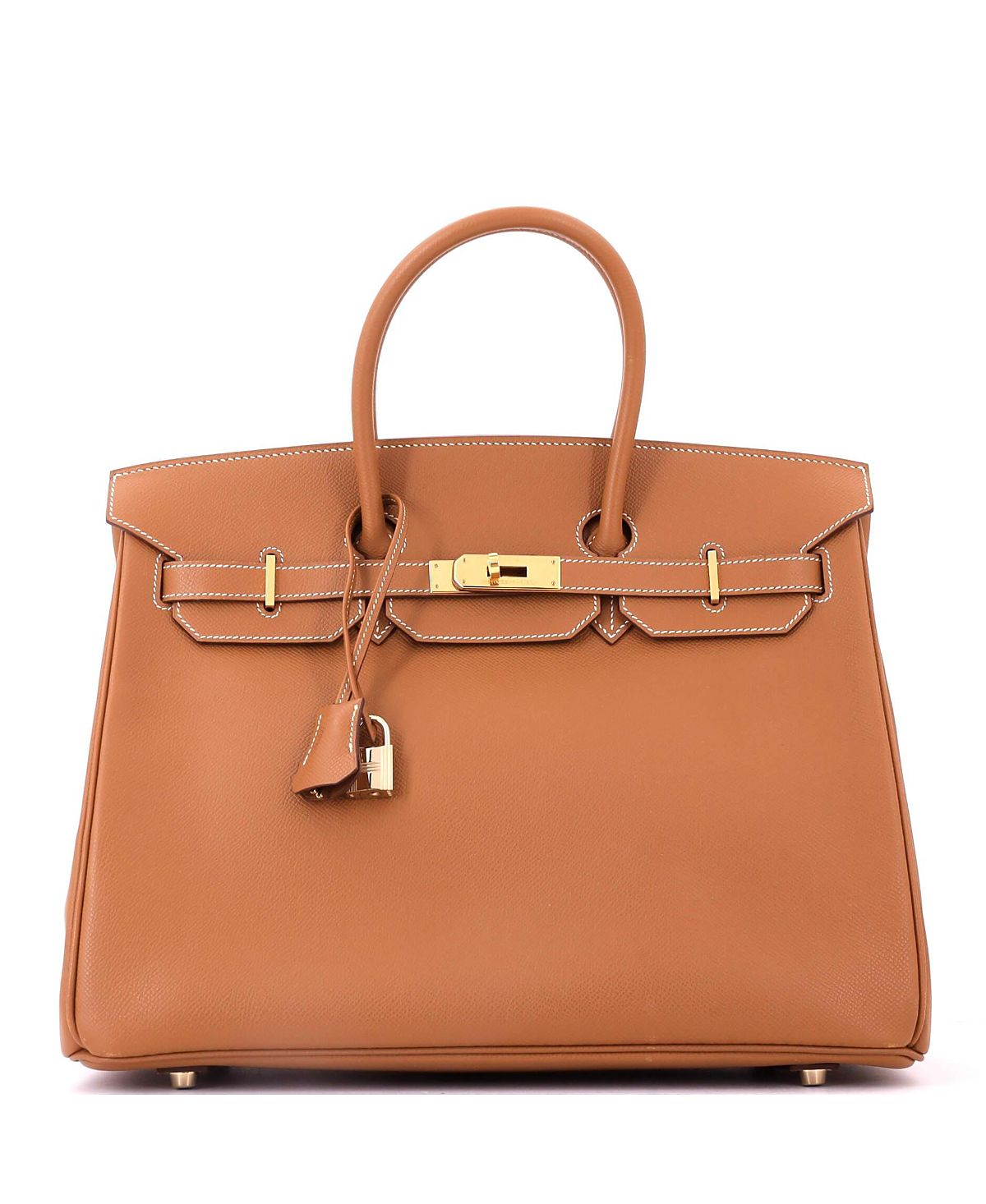 Pre-Owned HERMES Birkin 35 Handbag Brown Epsom with Gold Hardware