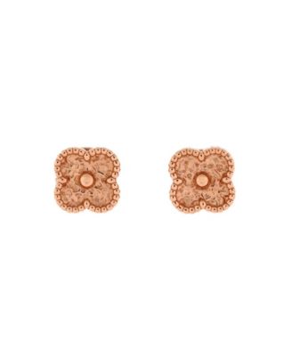 Sweet Alhambra Stud Earrings 18K Rose Gold