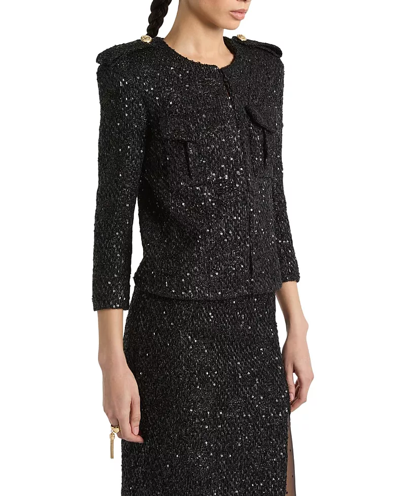 Balmain Sequinned Tweed Jacket