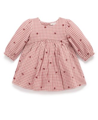  Girls' Gingham Broidery Dress - Baby, Little Kid