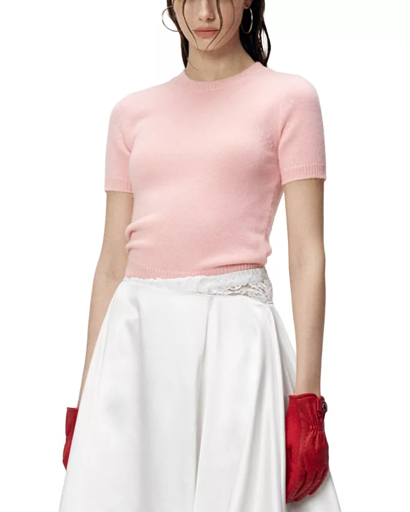 L'Emiune Wool & Cashmere Short Sleeve Sweater