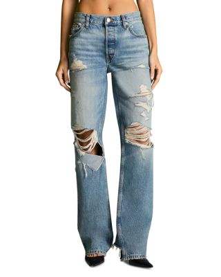 Bronte High Rise Loose Jeans in Thriller Destroy