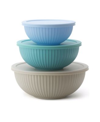  Rainbowls Mixed Color Glass Mixing Bowl with Lids, 6-Piece Set