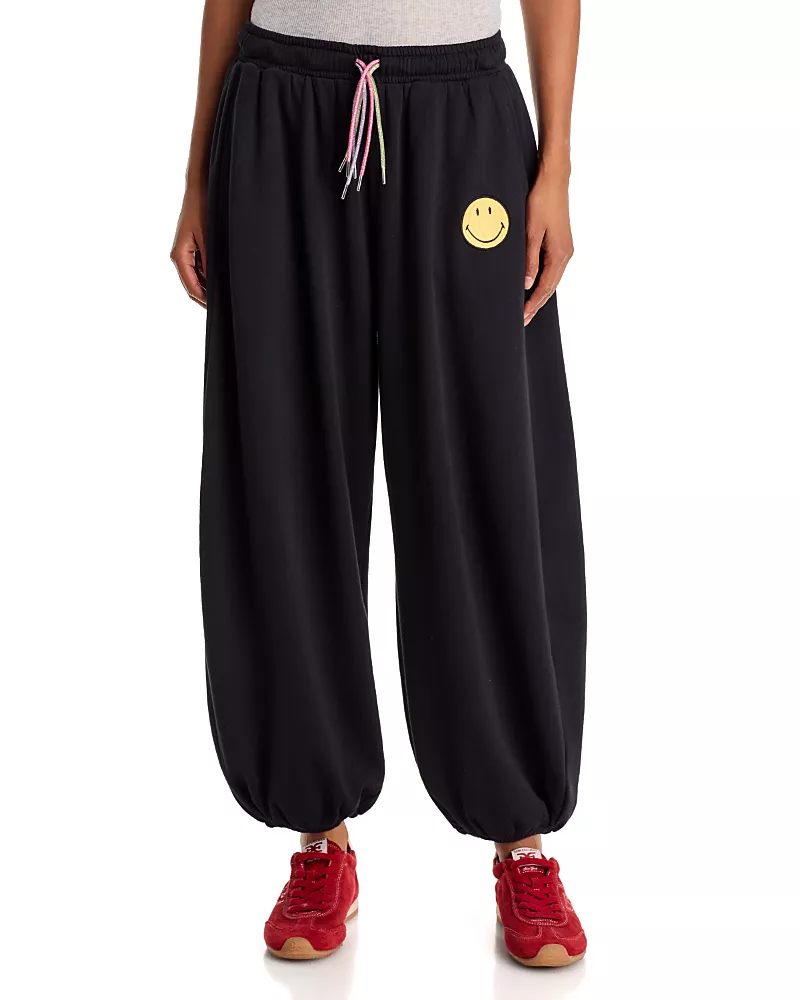 Aqua Cotton Blend Smiley Sweatpants - Exclusive