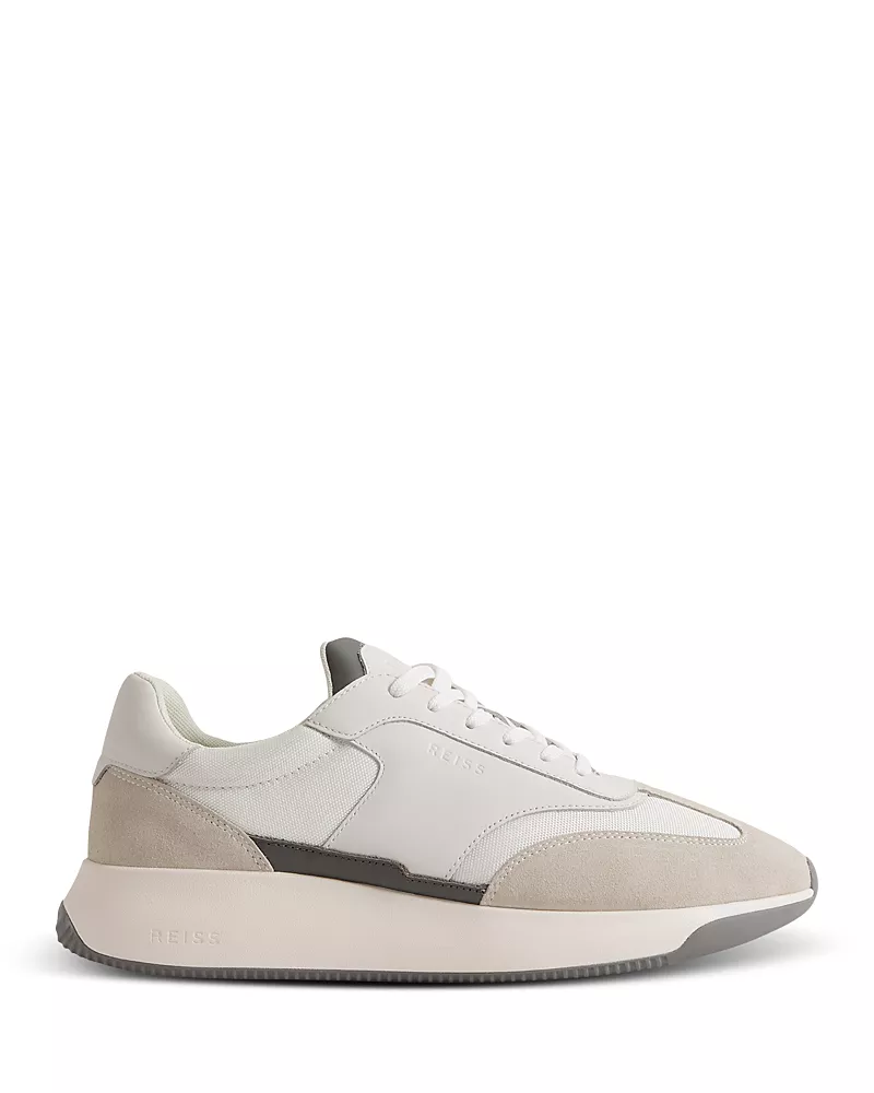 Reiss Men's Emmett Lightweight Suede & Leather Low Top Sneakers
