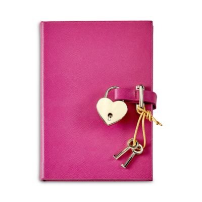 Heart Lock Leather Diary