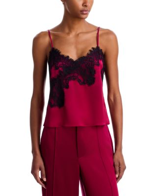 Sael Lace Trim Satin Top