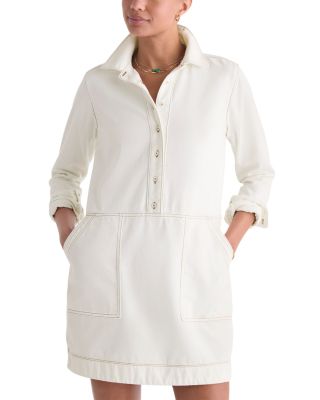 Vineyard Vines Margo Cotton Blend Denim Shirtdress In White