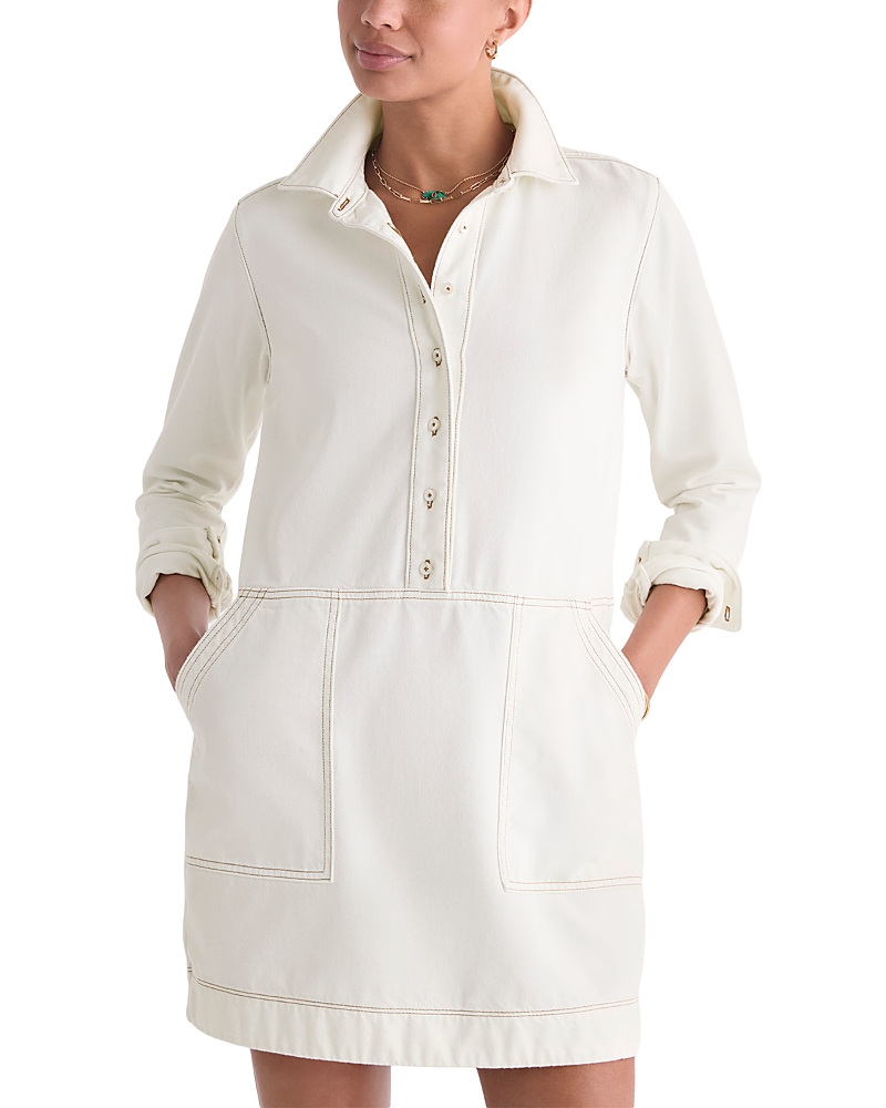 Vineyard Vines Margo Cotton Blend Denim Shirtdress In White