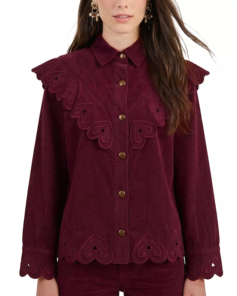 Farm Rio Heart Cotton Long Sleeve Shirt