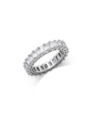 Luxe Collection Certified Lab Grown Diamond Emerald Cut Eternity Band in 18K White Gold, 5.0 tcw