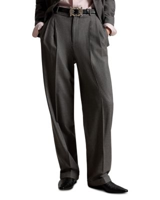 Wool Blend Wide Leg Pants