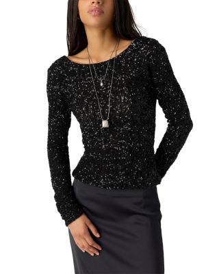 Leading The Way Draped Sequin Top