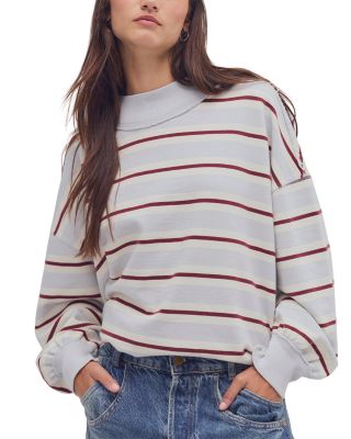 Palm Spring Cotton Mock Neck Sweatshirt