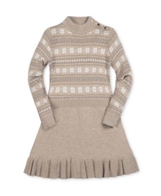 Girls' Organic Mock Neck Flounce Sweater Dress - Little Kid, Big Kid