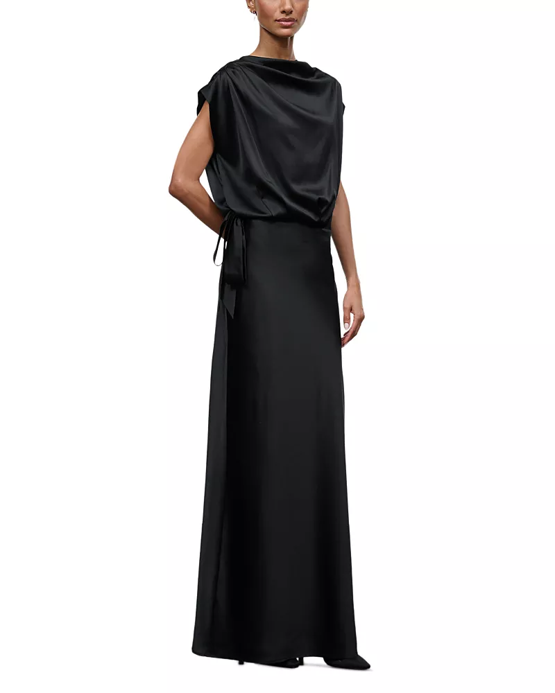 Staud Evelyn Silk Stretch Satin Dress