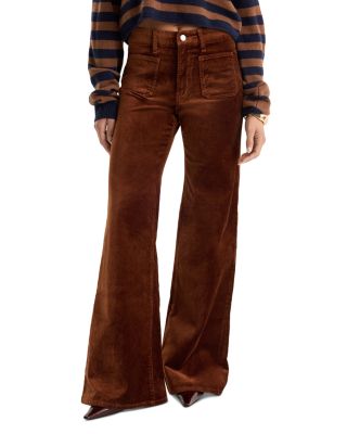 Good Waist Velvet High Rise Palazzo Jeans in Bronze