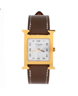  Heure H Quartz Watch in Stainless Steel and Leather 26mm