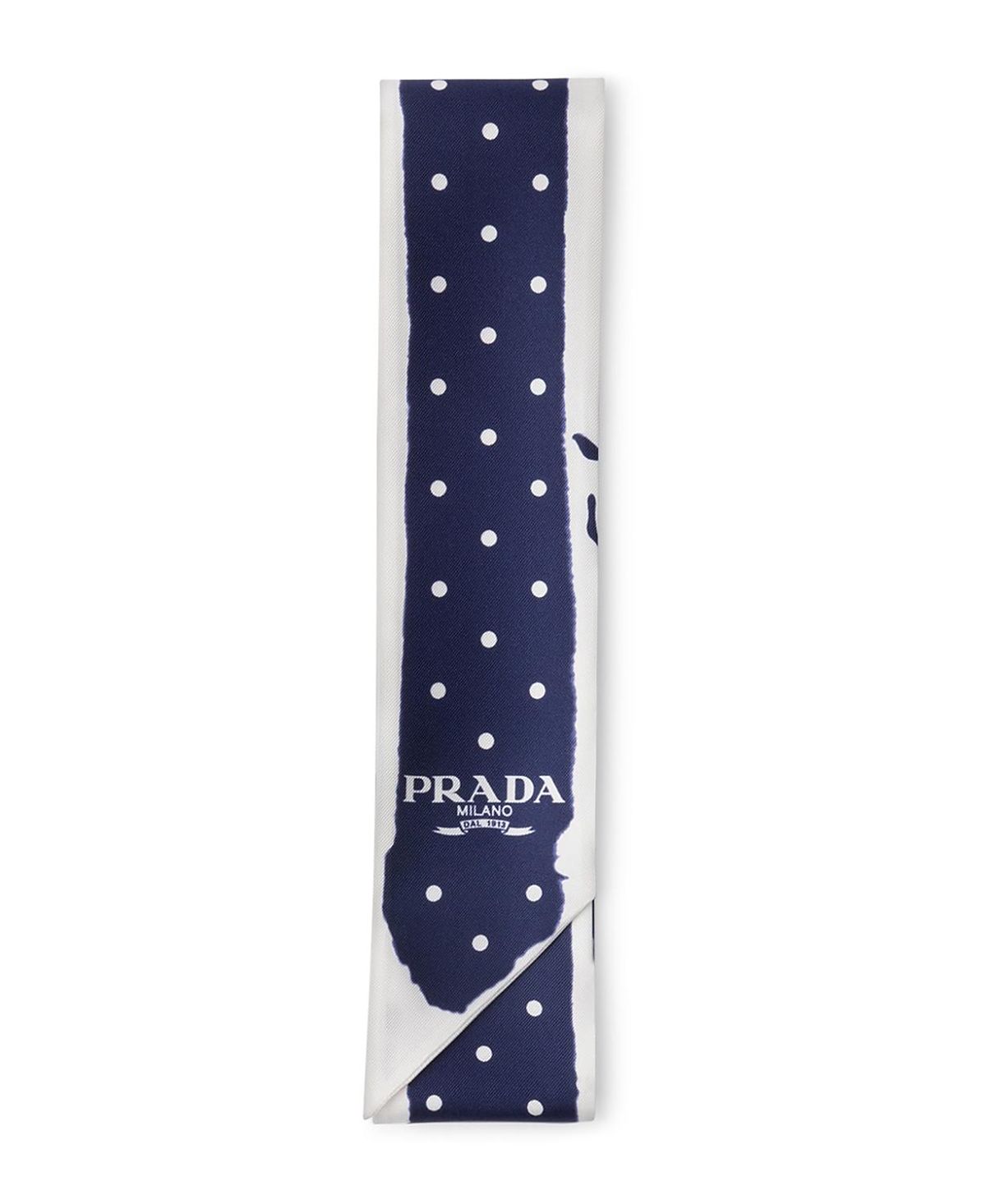 Prada Printed Twill Skinny Scarf