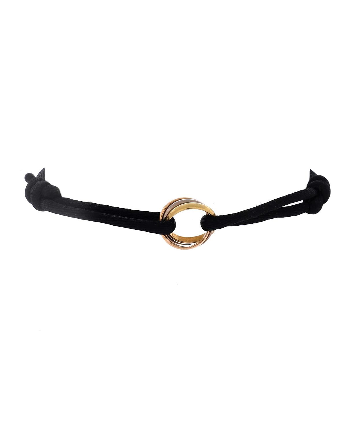 Pre-Owned Cartier Trinity On Cord Bracelet Silk Cord with 18K Tricolor