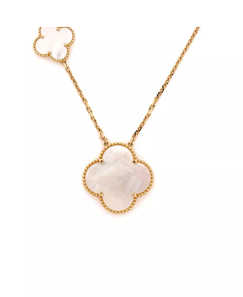 Pre-Owned Van Cleef & Arpels Magic Alhambra 11 Motifs Long Necklace 18K Gold and Mother of Pearl, 34.5
