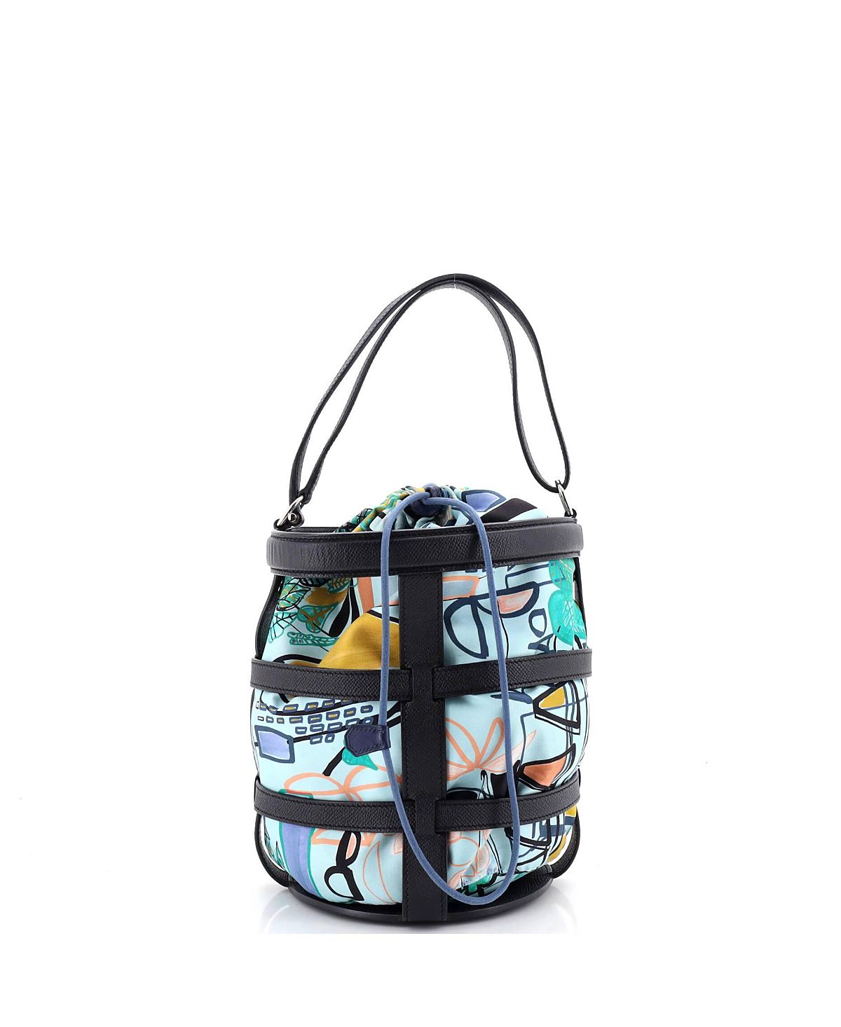 Pre-Owned Hermes Musardine Bucket Bag Printed Silk with Leather