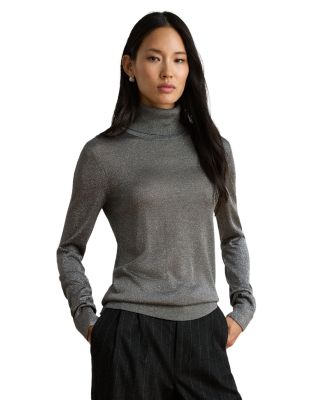 Metallic Turtleneck Sweater