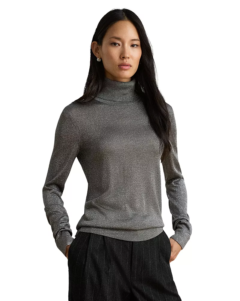 Lauren Ralph Lauren Metallic Turtleneck Sweater